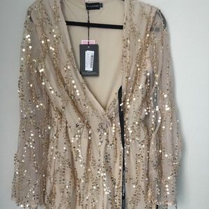 Gold sequin romper